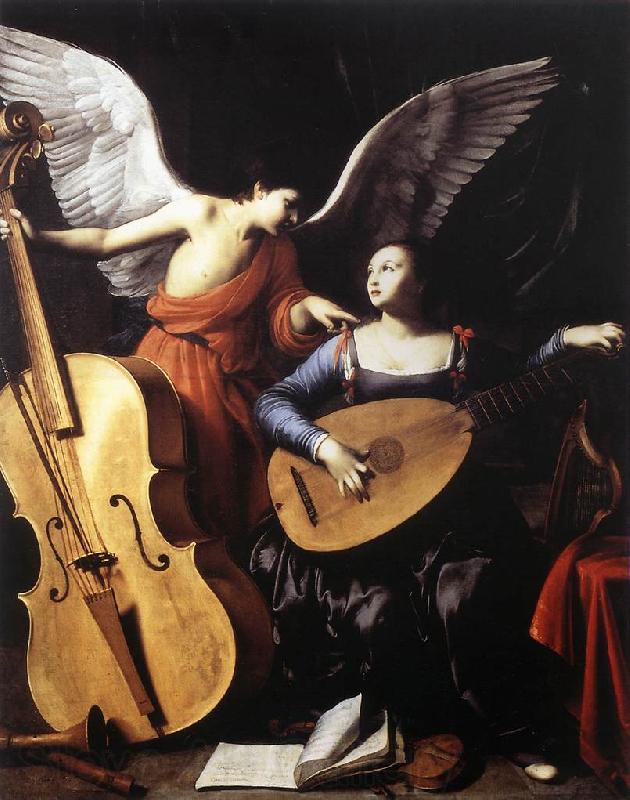SARACENI, Carlo Saint Cecilia and the Angel sd Norge oil painting art